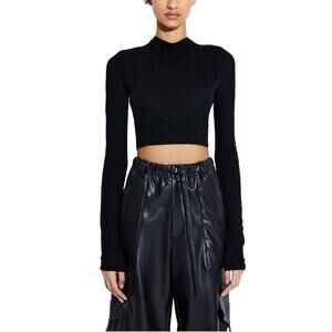 Lapointe Sleek Black Modal Jersey Dolman Tee Size S